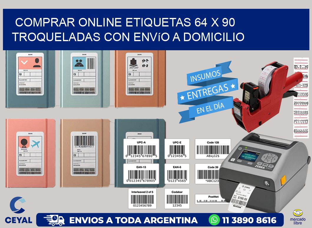 Comprar online etiquetas 64 x 90 troqueladas con envío a domicilio