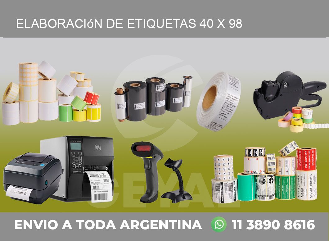 Elaboración de etiquetas 40 x 98