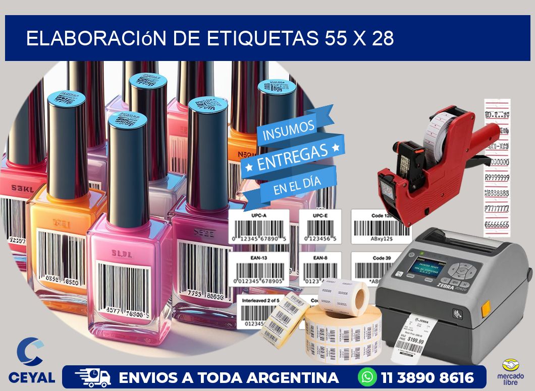 Elaboración de etiquetas 55 x 28