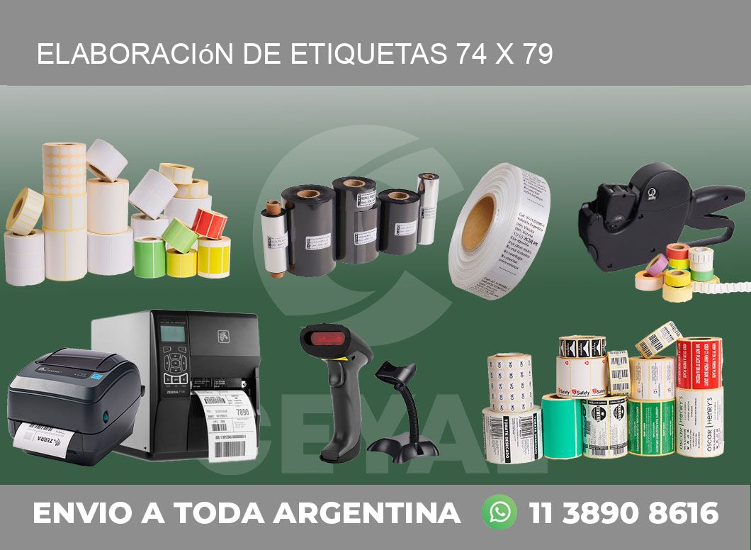 Elaboración de etiquetas 74 x 79