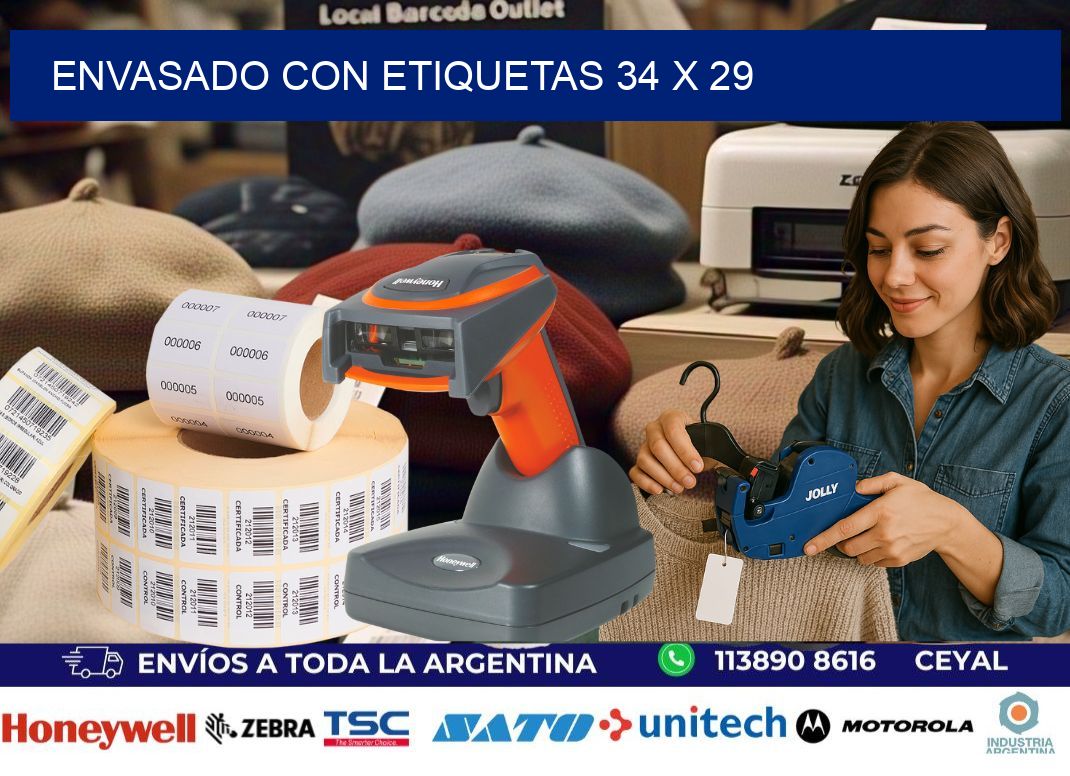 Envasado con etiquetas 34 x 29