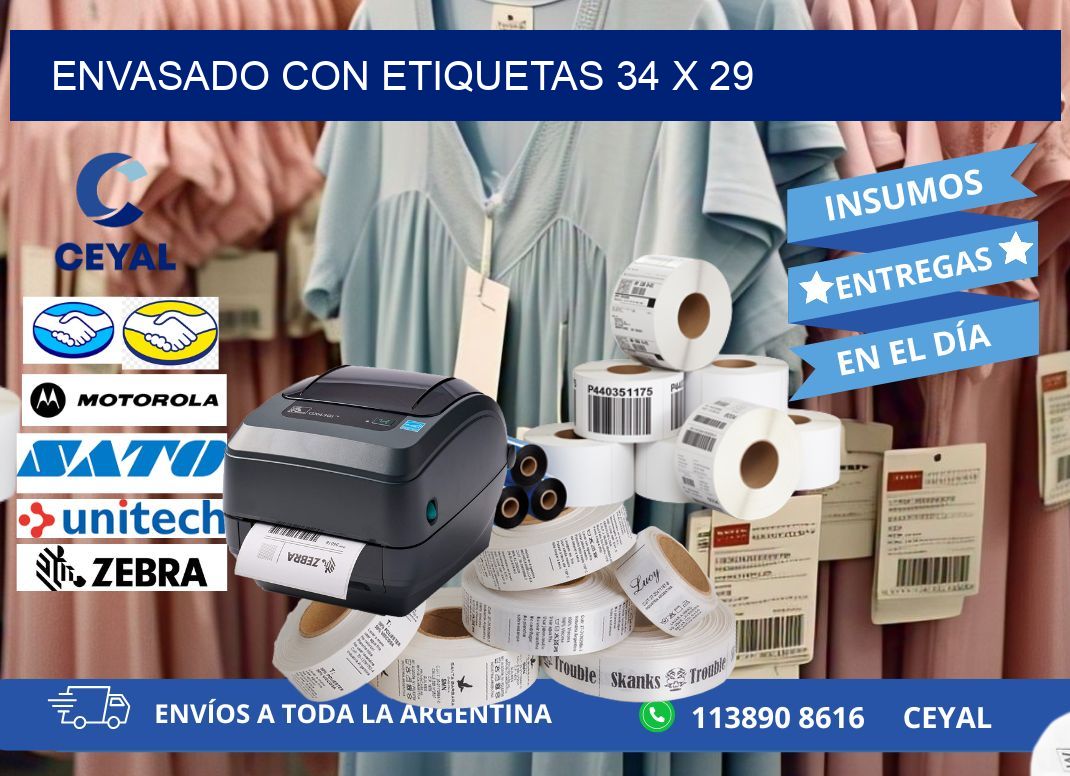 Envasado con etiquetas 34 x 29