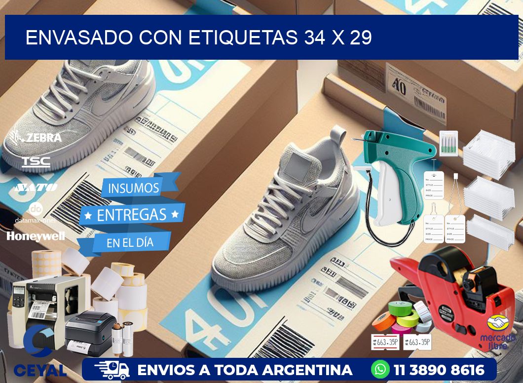 Envasado con etiquetas 34 x 29