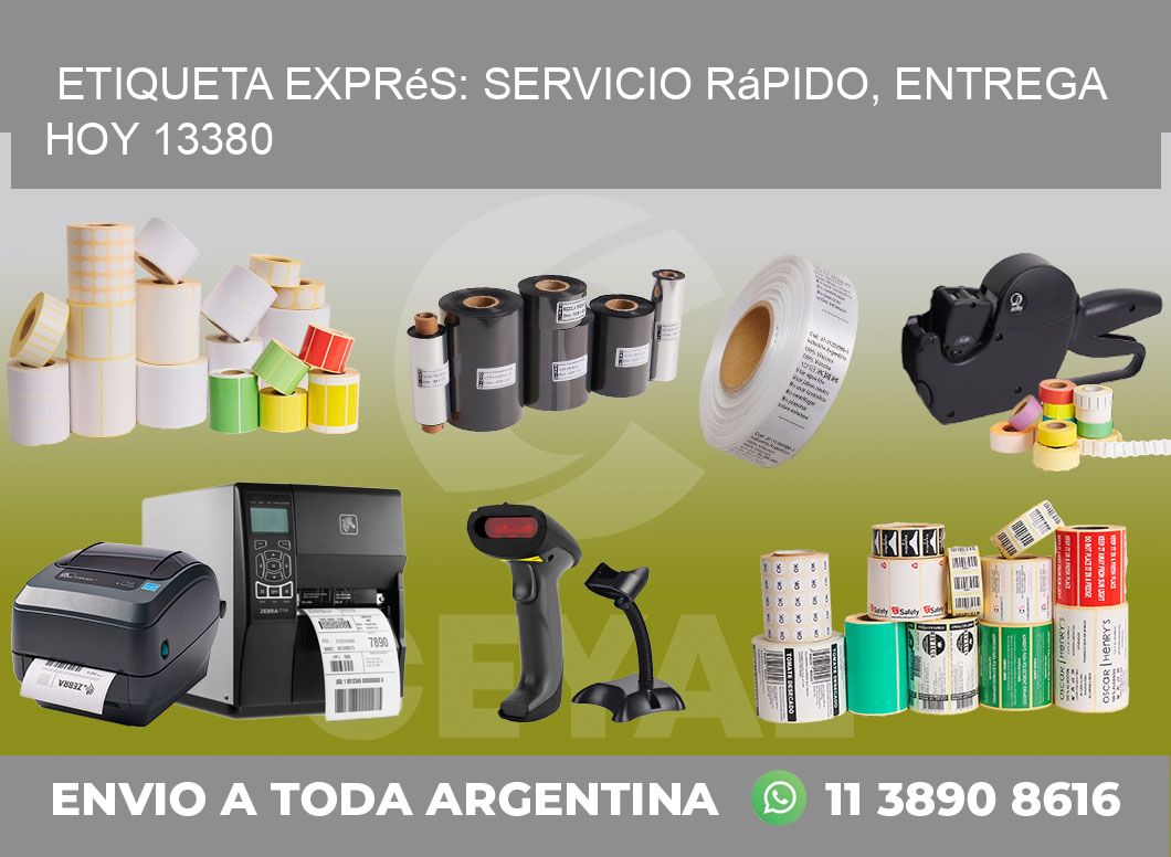 Etiqueta Exprés: Servicio Rápido, Entrega Hoy 13380