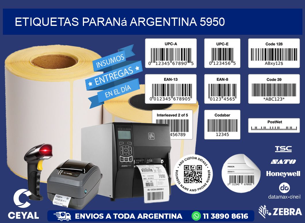 Etiquetas Paraná Argentina 5950