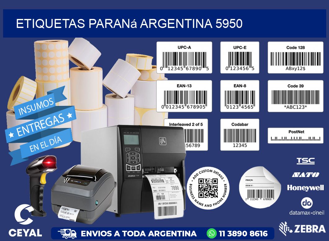 Etiquetas Paraná Argentina 5950