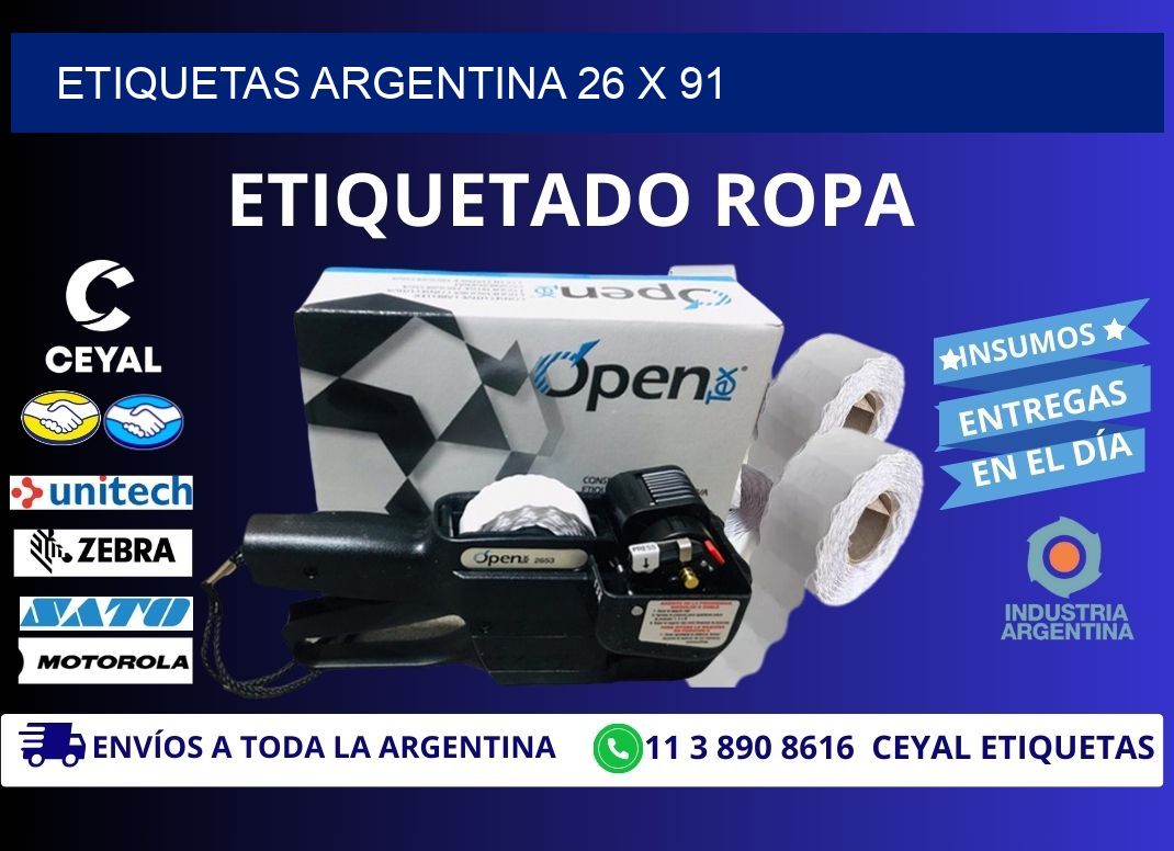 Etiquetas argentina 26 x 91