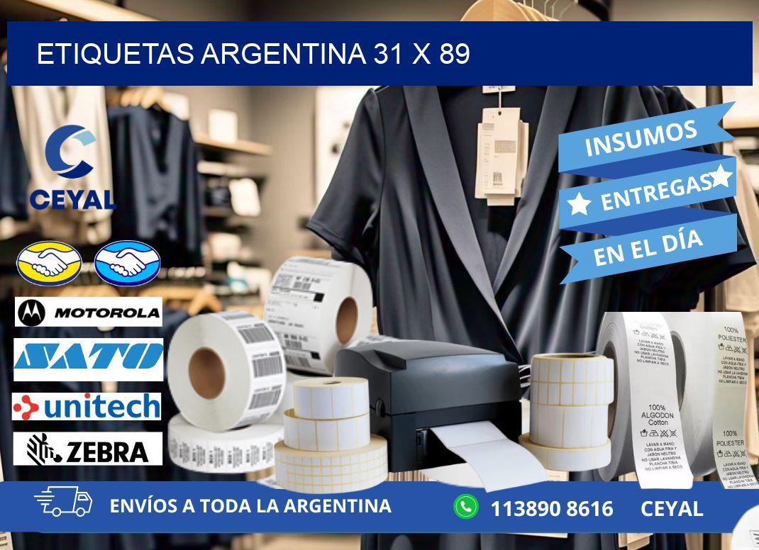 Etiquetas argentina 31 x 89