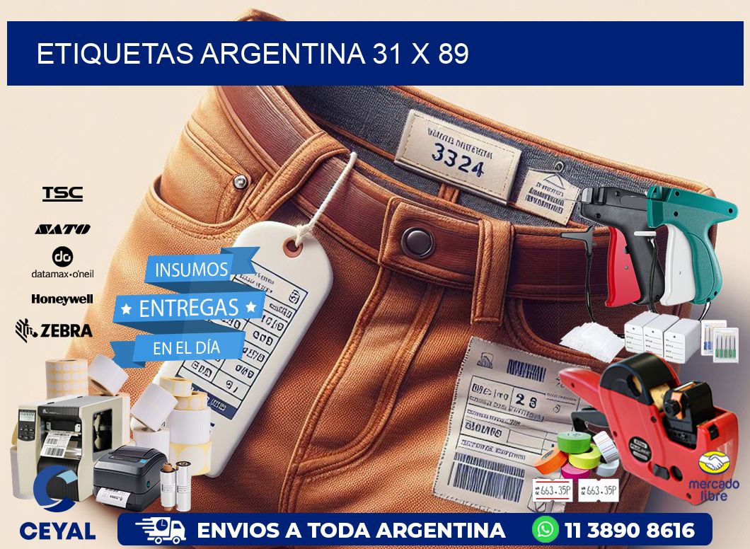 Etiquetas argentina 31 x 89