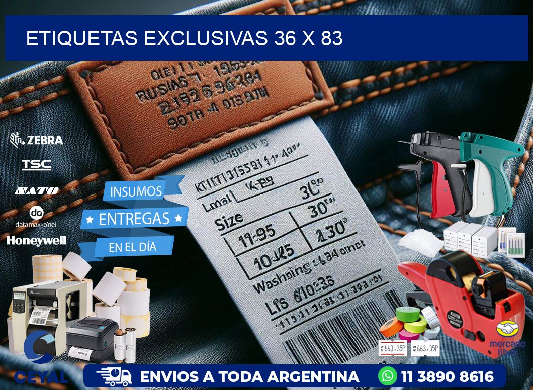 Etiquetas exclusivas 36 x 83