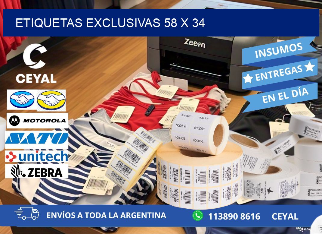 Etiquetas exclusivas 58 x 34