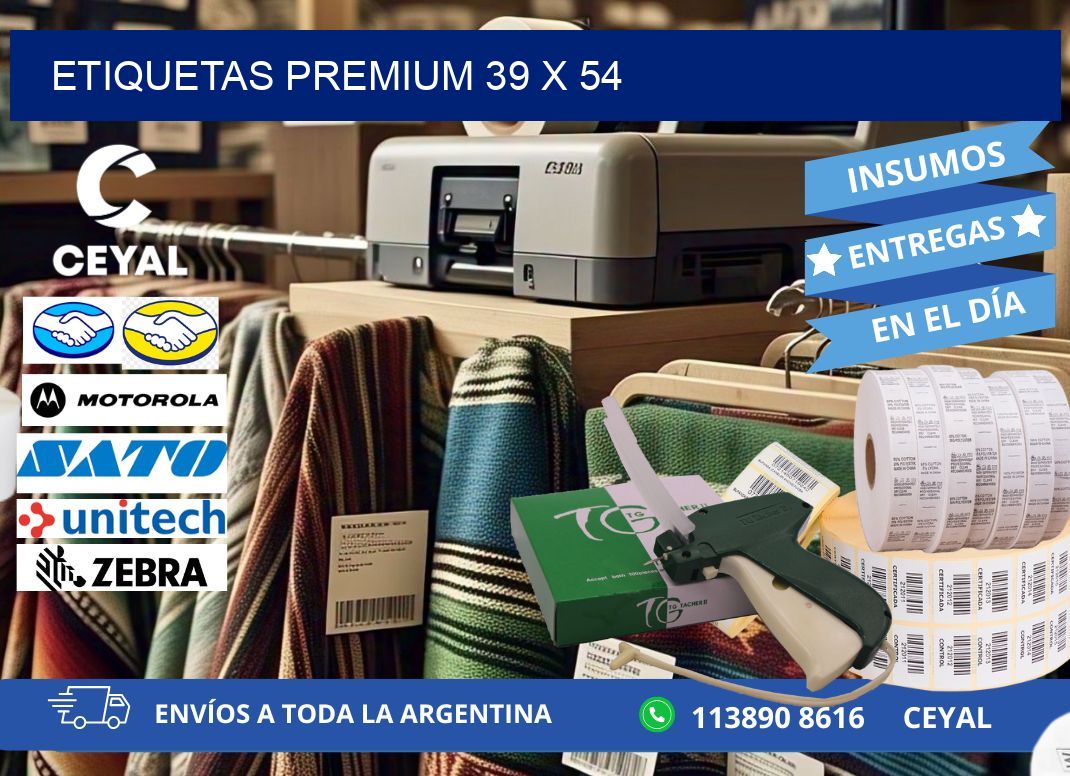 Etiquetas premium 39 x 54