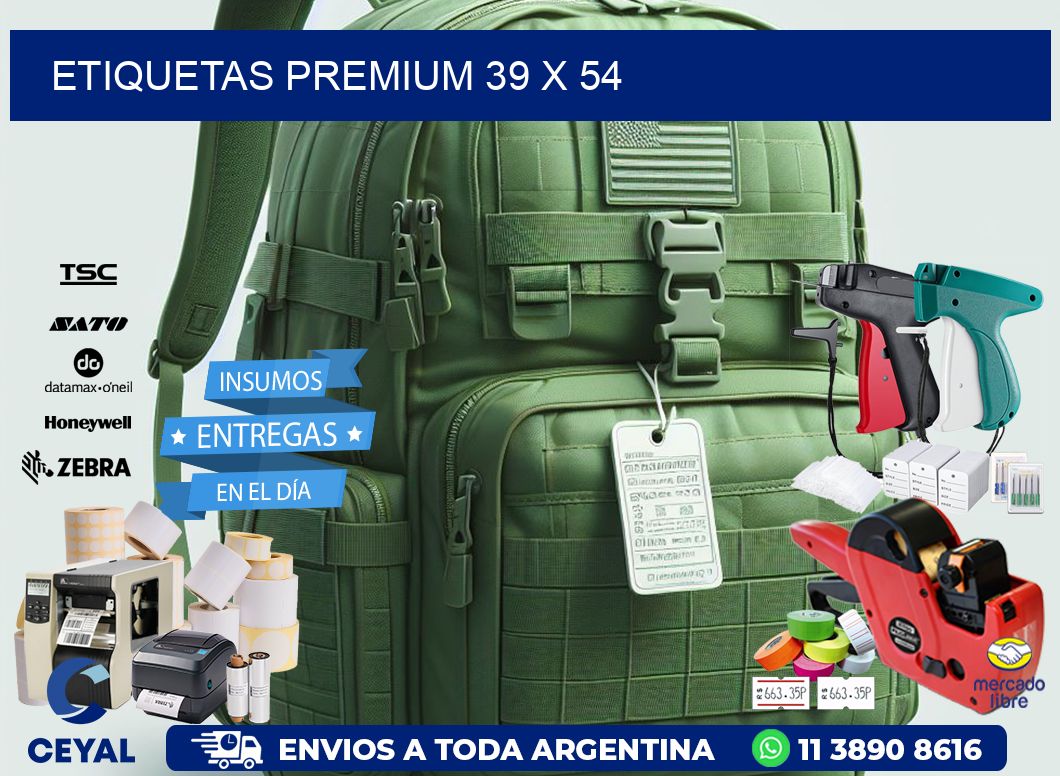 Etiquetas premium 39 x 54