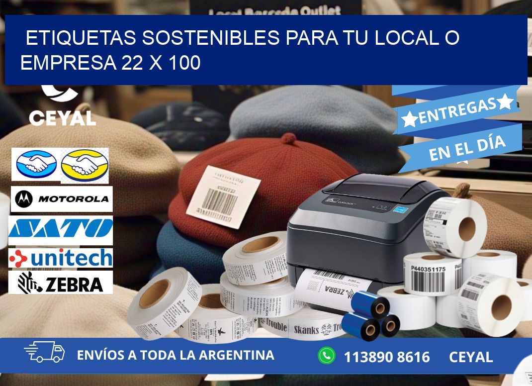 Etiquetas sostenibles para tu local o empresa 22 x 100