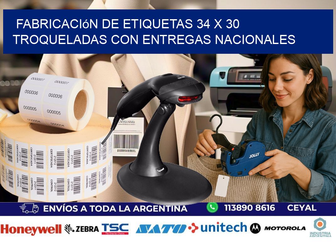 Fabricación de etiquetas 34 x 30 troqueladas con entregas nacionales
