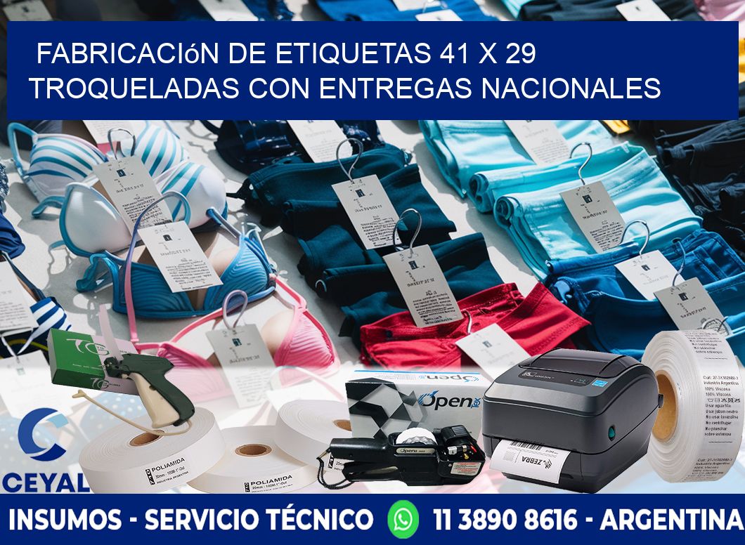Fabricación de etiquetas 41 x 29 troqueladas con entregas nacionales