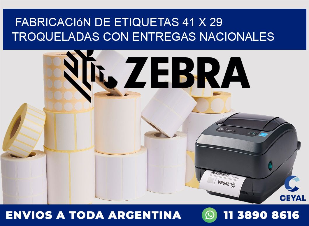Fabricación de etiquetas 41 x 29 troqueladas con entregas nacionales