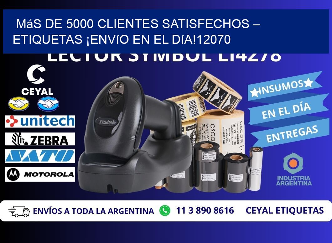 Más de 5000 Clientes Satisfechos – etiquetas ¡Envío en el Día!12070