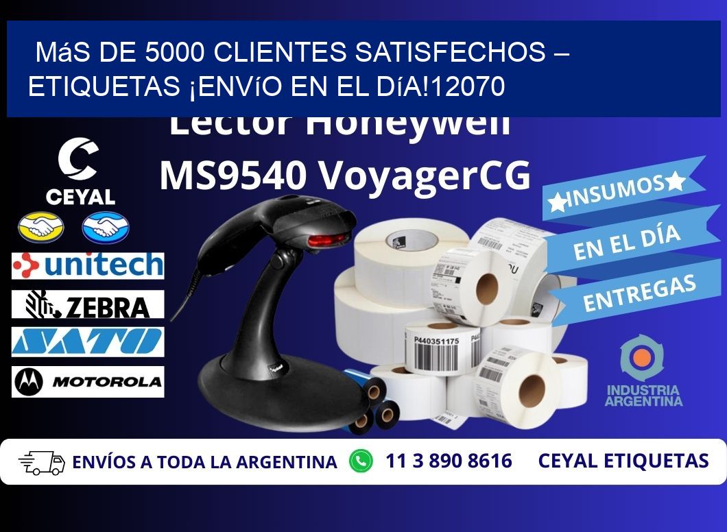 Más de 5000 Clientes Satisfechos – etiquetas ¡Envío en el Día!12070