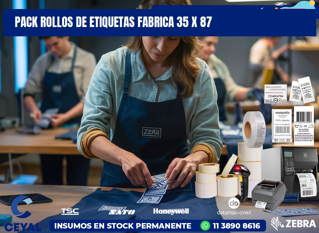 Pack ROLLOS DE ETIQUETAS FABRICA 35 x 87