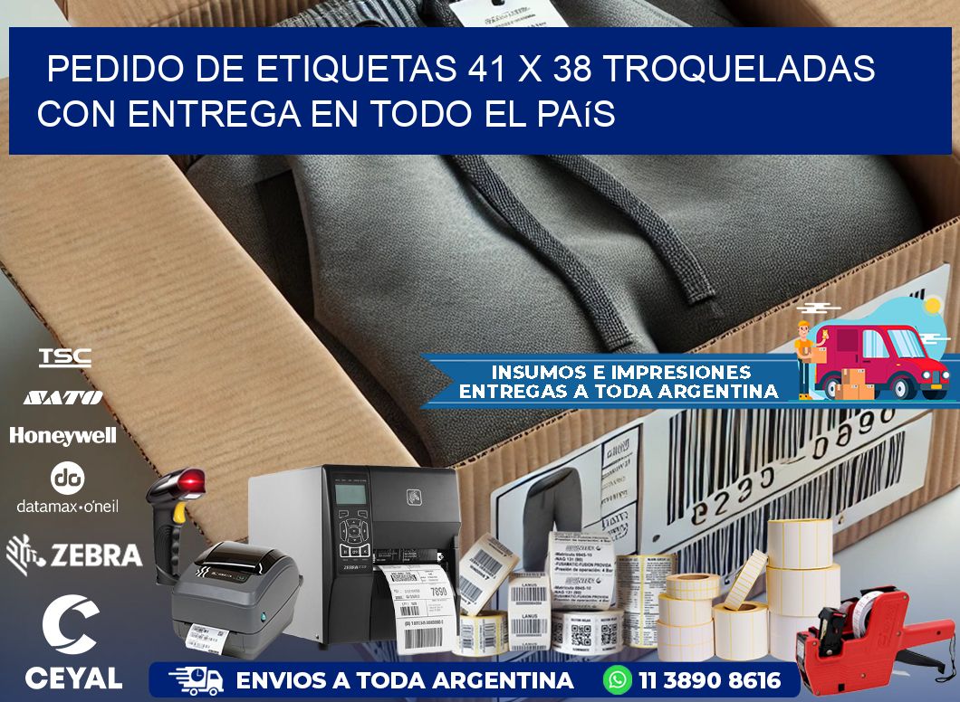 Pedido de etiquetas 41 x 38 troqueladas con entrega en todo el país