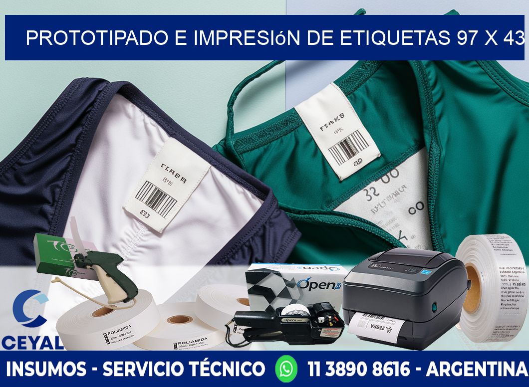 Prototipado e impresión de etiquetas 97 x 43