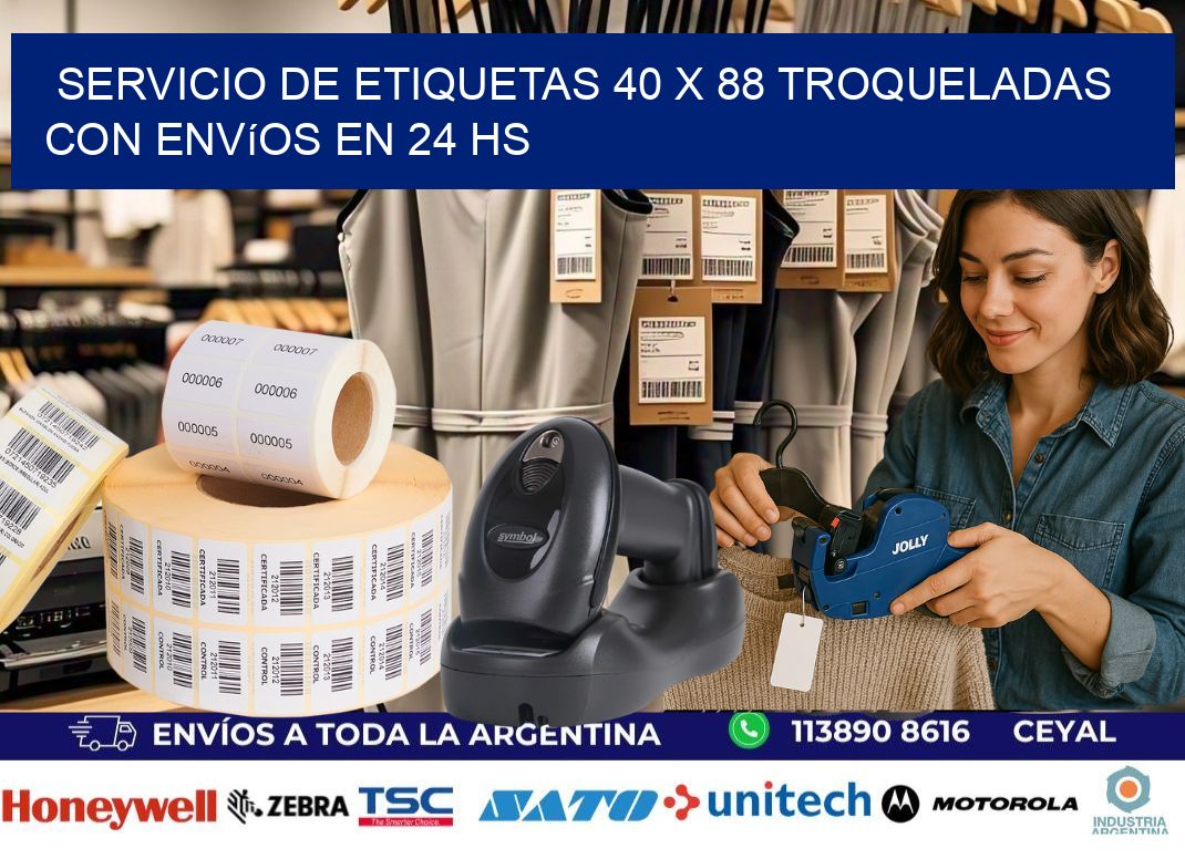 Servicio de etiquetas 40 x 88 troqueladas con envíos en 24 hs