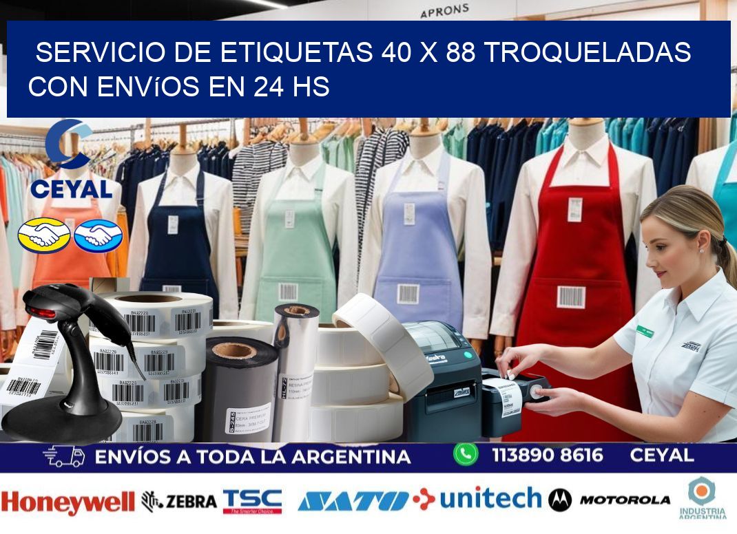 Servicio de etiquetas 40 x 88 troqueladas con envíos en 24 hs