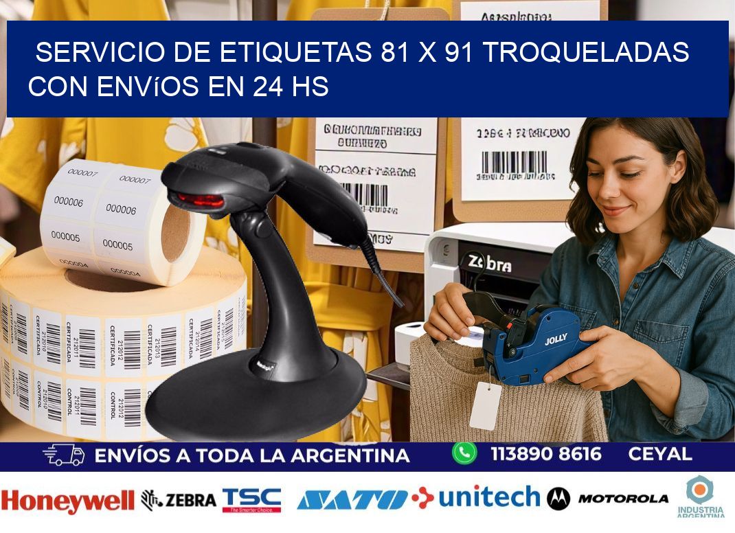 Servicio de etiquetas 81 x 91 troqueladas con envíos en 24 hs
