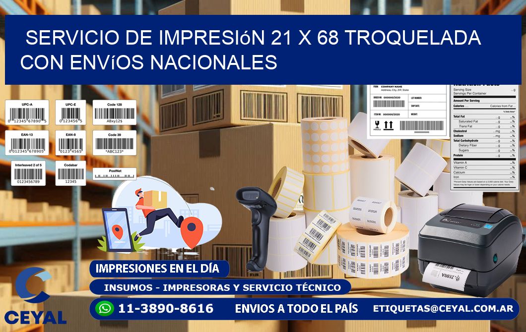 Servicio de impresión 21 x 68 troquelada con envíos nacionales