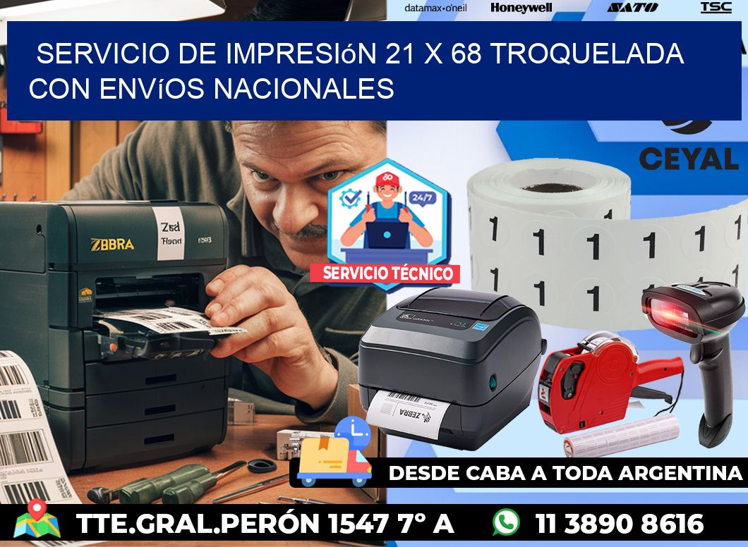 Servicio de impresión 21 x 68 troquelada con envíos nacionales
