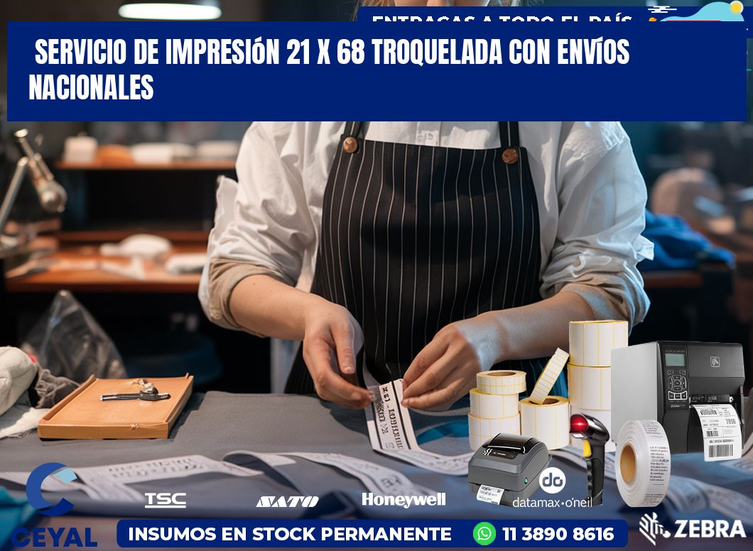 Servicio de impresión 21 x 68 troquelada con envíos nacionales