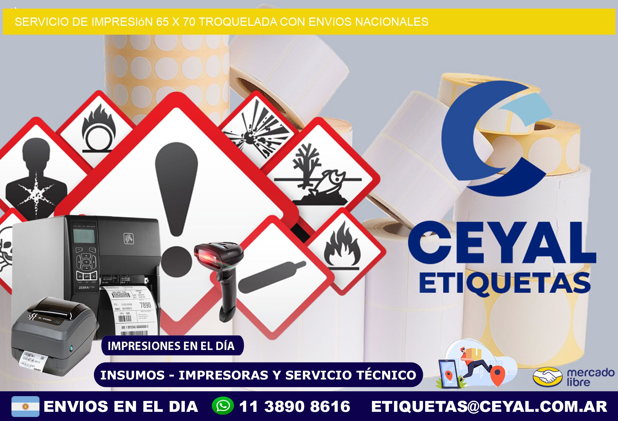 Servicio de impresión 65 x 70 troquelada con envíos nacionales