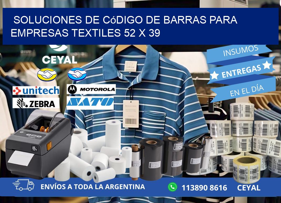 Soluciones de Código de Barras para Empresas Textiles 52 x 39