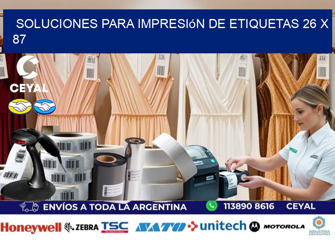 Soluciones para impresión de etiquetas 26 x 87
