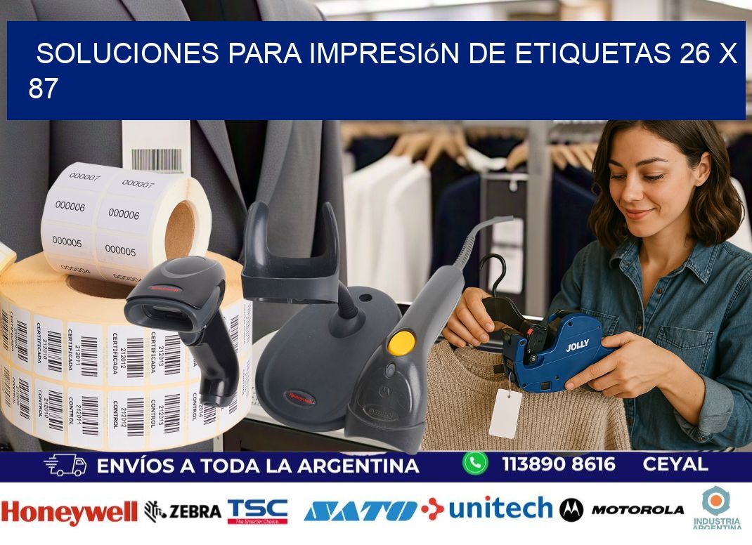 Soluciones para impresión de etiquetas 26 x 87