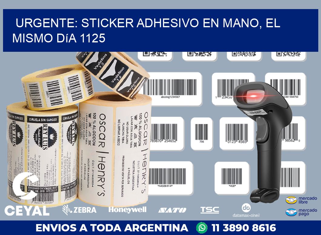 Urgente: Sticker adhesivo en Mano, el Mismo Día 1125