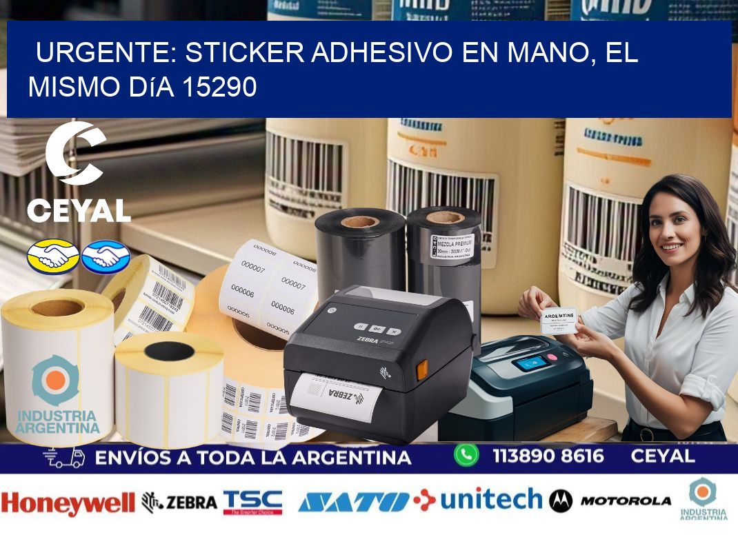 Urgente: Sticker adhesivo en Mano, el Mismo Día 15290