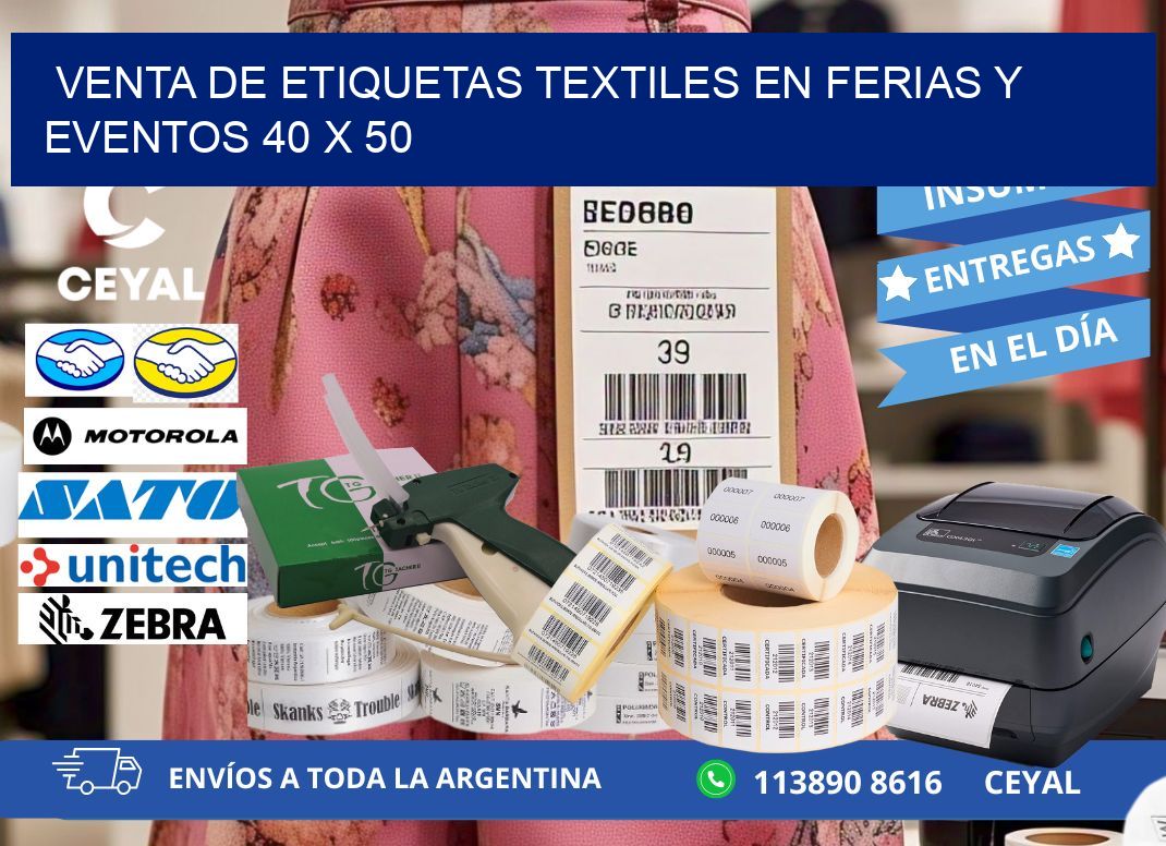 Venta de Etiquetas Textiles en Ferias y Eventos 40 x 50