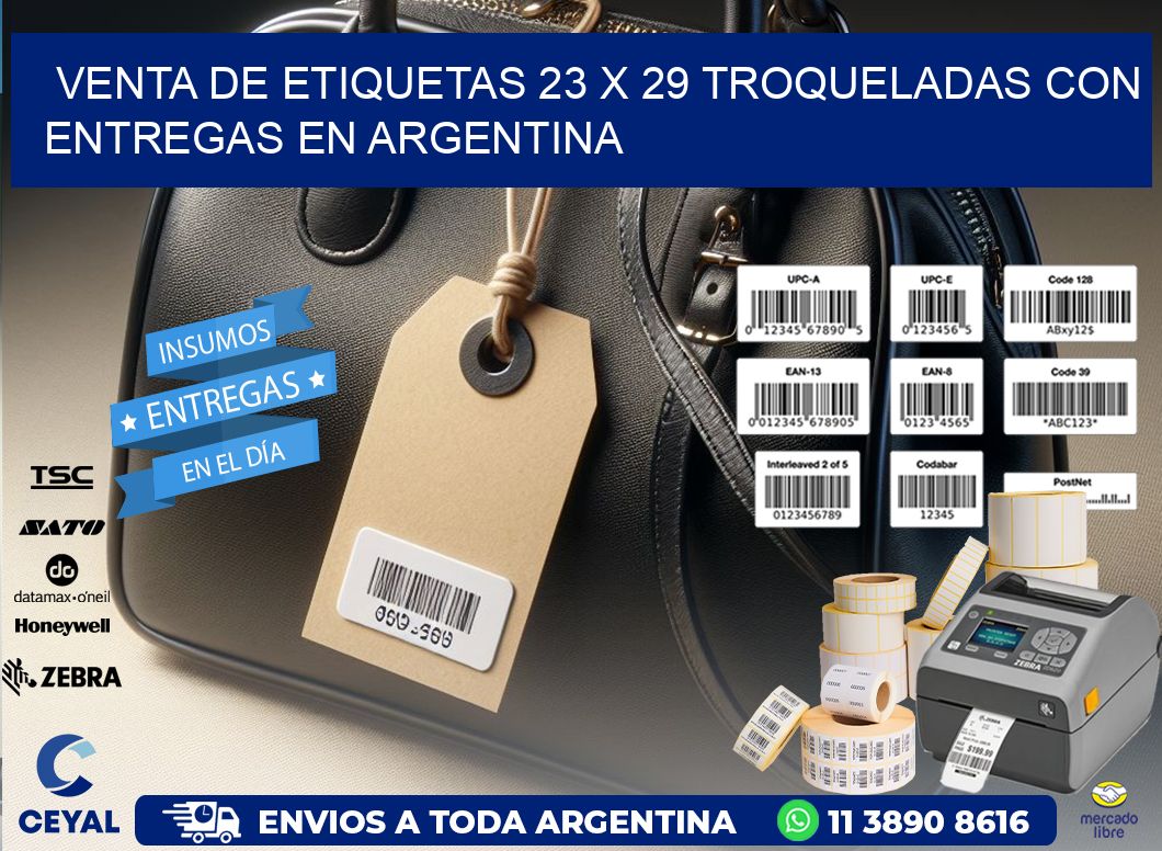 Venta de etiquetas 23 x 29 troqueladas con entregas en Argentina