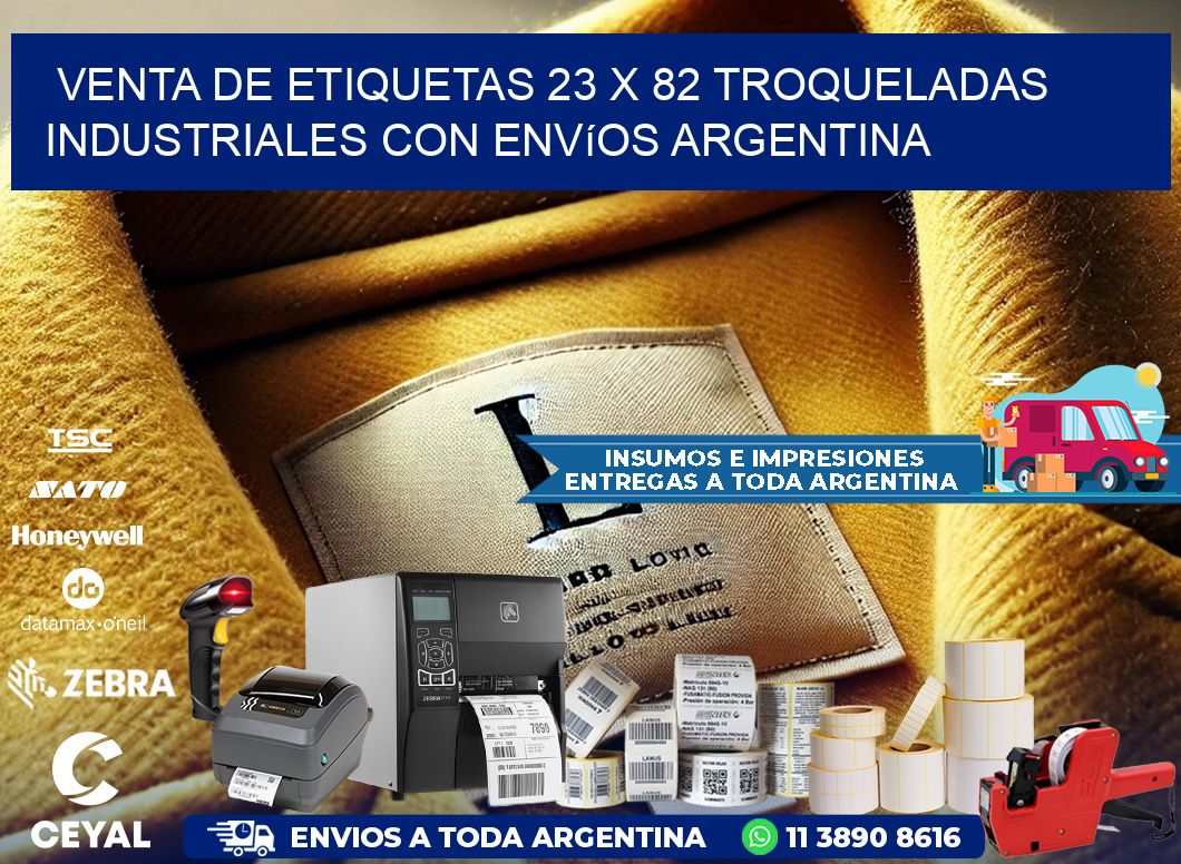 Venta de etiquetas 23 x 82 troqueladas industriales con envíos Argentina