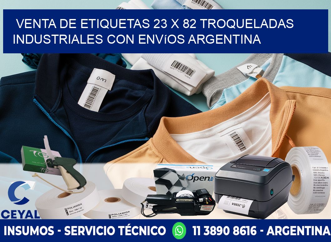 Venta de etiquetas 23 x 82 troqueladas industriales con envíos Argentina