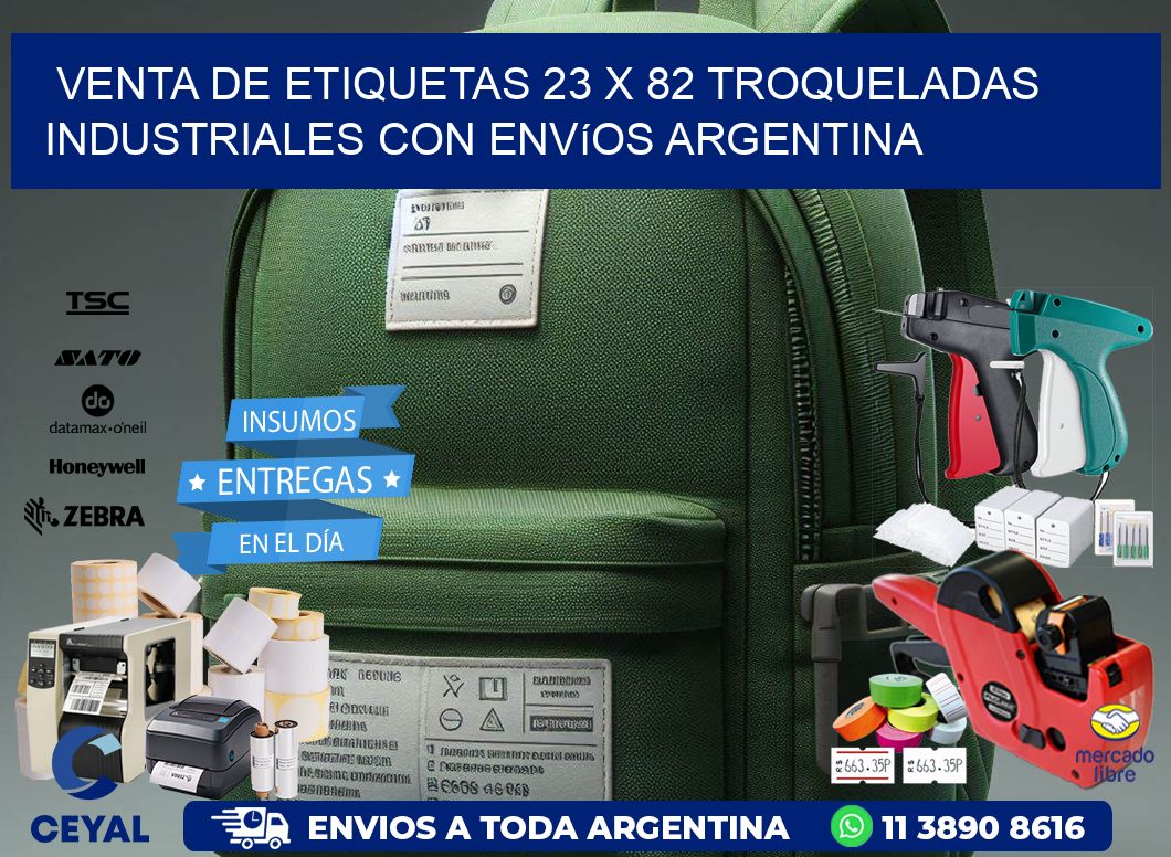Venta de etiquetas 23 x 82 troqueladas industriales con envíos Argentina