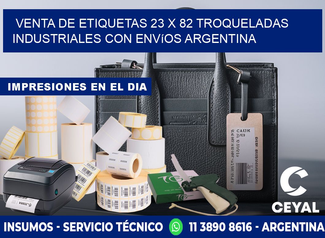 Venta de etiquetas 23 x 82 troqueladas industriales con envíos Argentina