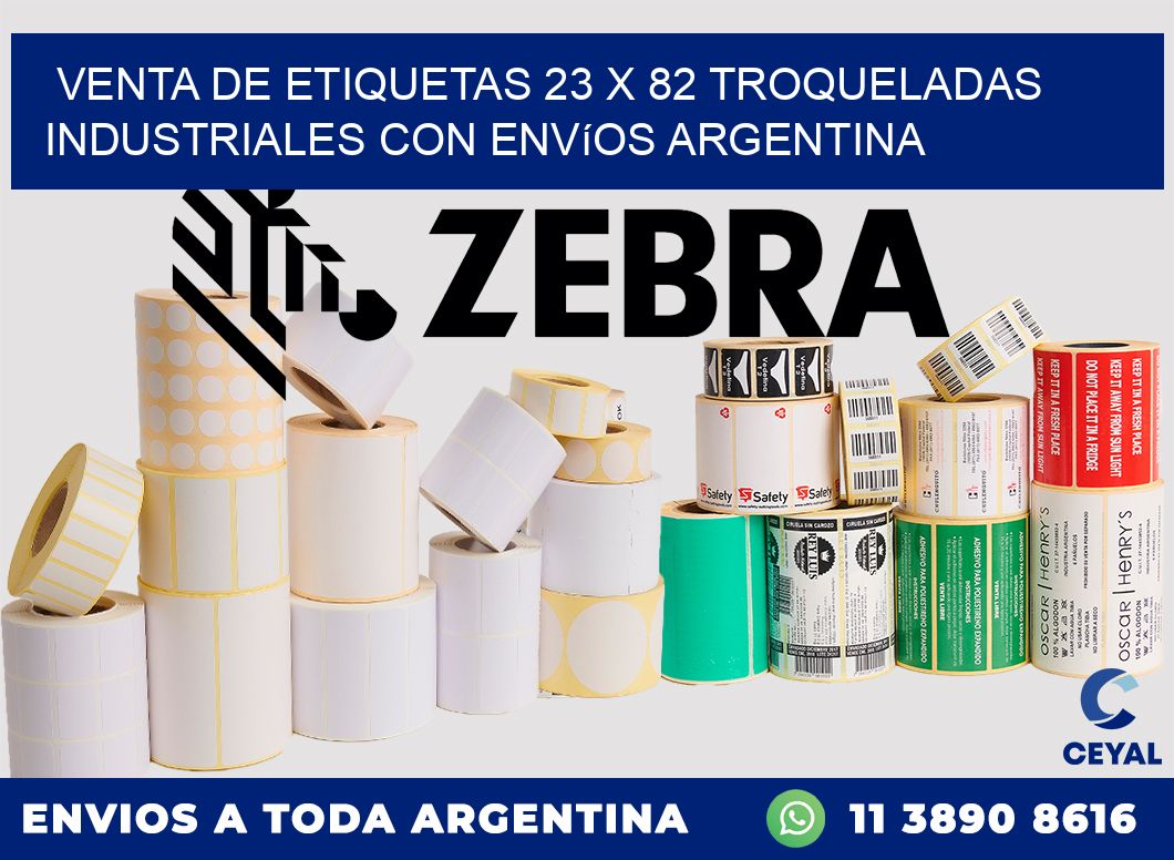 Venta de etiquetas 23 x 82 troqueladas industriales con envíos Argentina