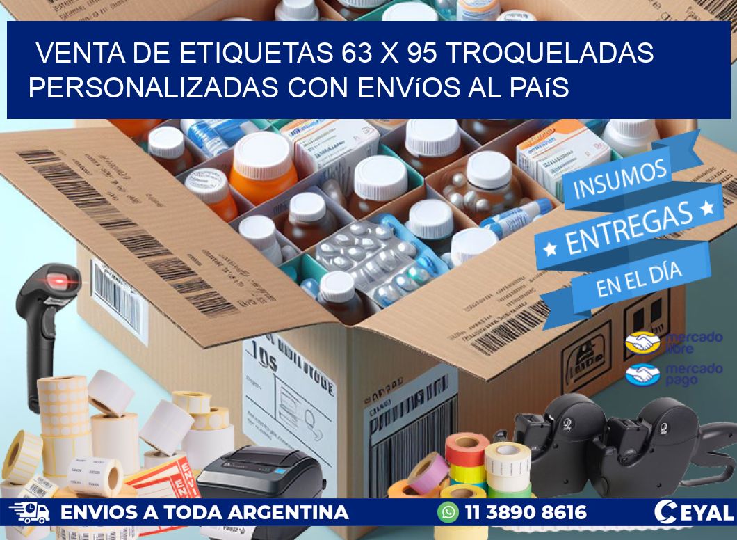 Venta de etiquetas 63 x 95 troqueladas personalizadas con envíos al país