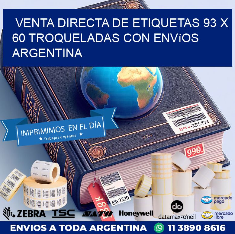 Venta directa de etiquetas 93 x 60 troqueladas con envíos Argentina