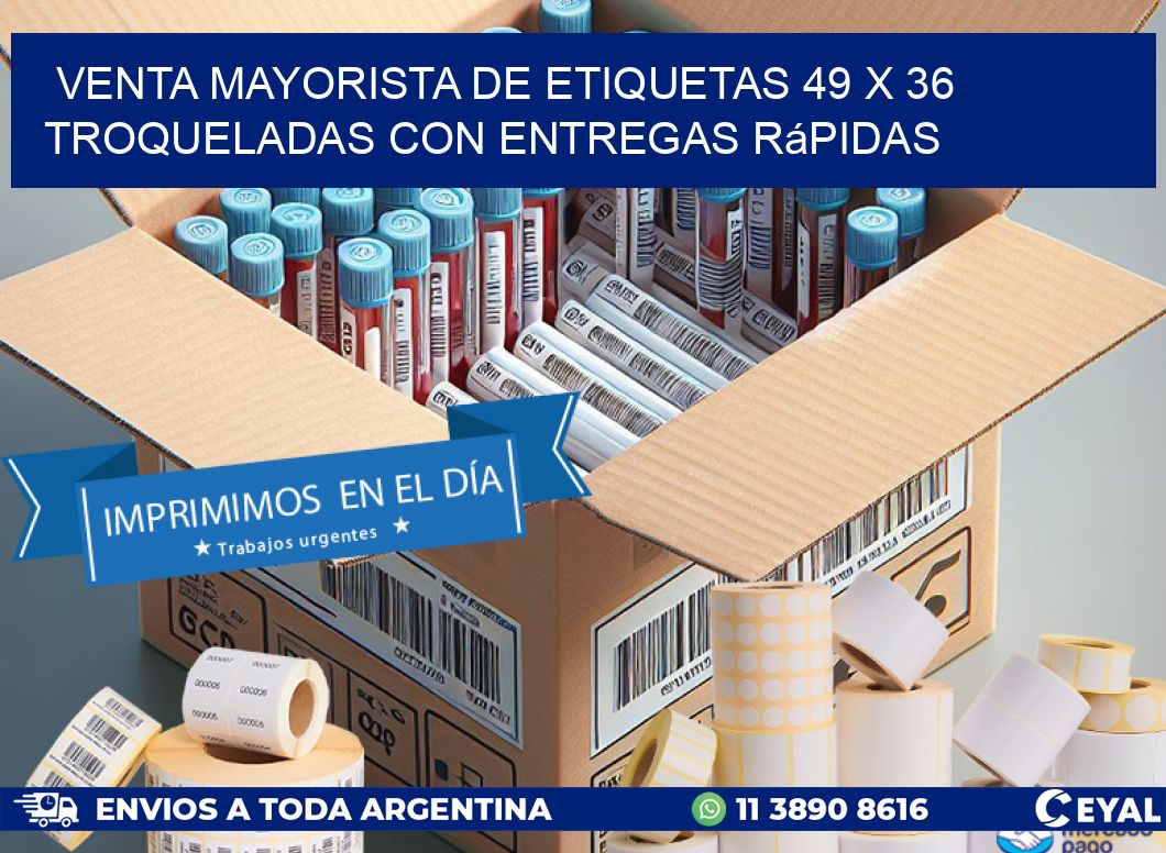 Venta mayorista de etiquetas 49 x 36 troqueladas con entregas rápidas