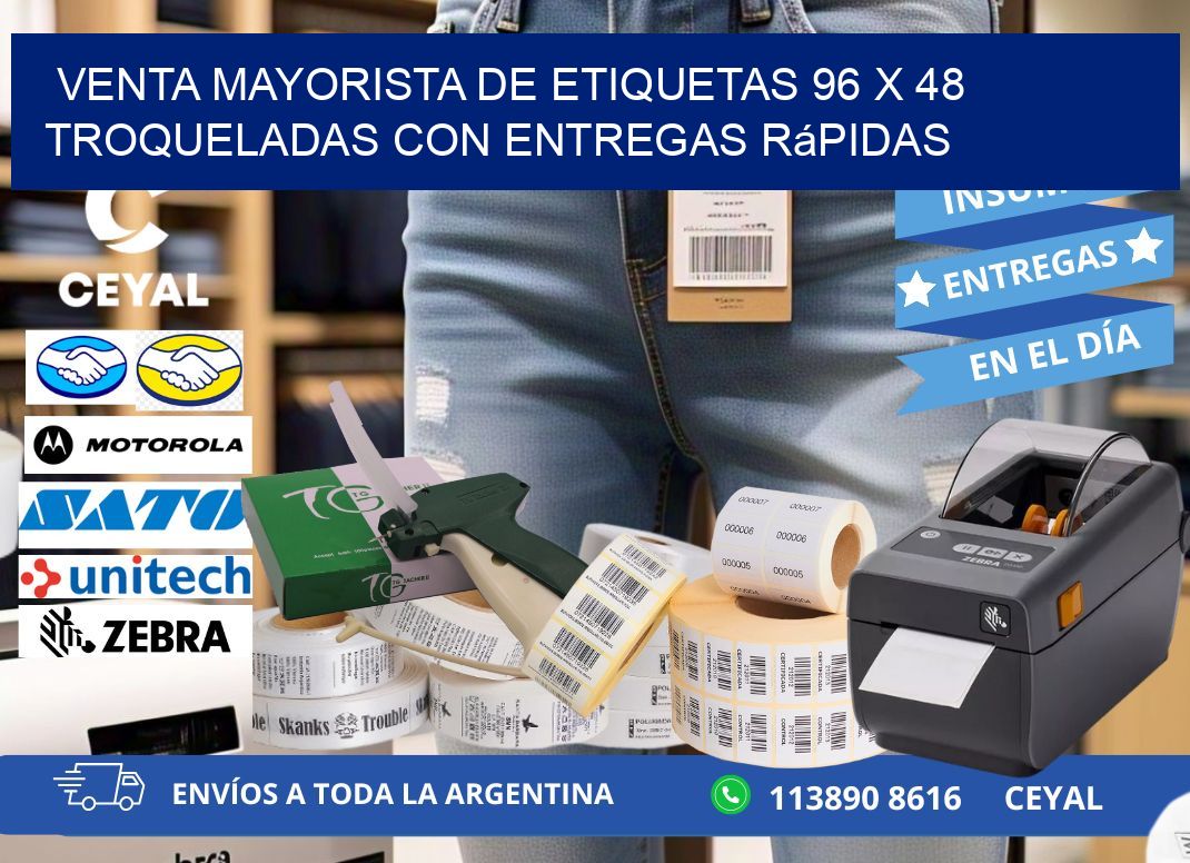 Venta mayorista de etiquetas 96 x 48 troqueladas con entregas rápidas
