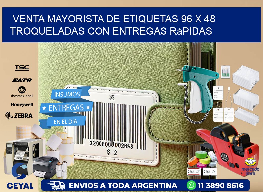 Venta mayorista de etiquetas 96 x 48 troqueladas con entregas rápidas